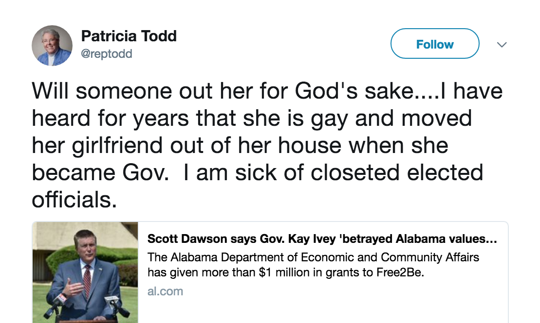Todd will not become executive director of LBGT group after Ivey tweet