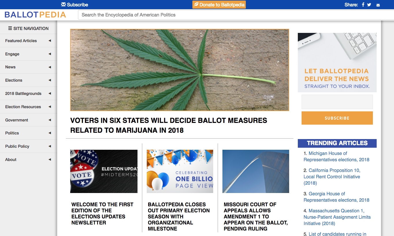 Ballotpedia reaches 1 billion pageviews
