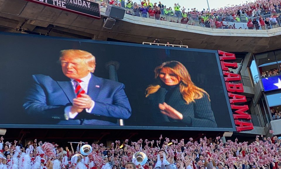 Trump supporters and opposers make their voices heard at Alabama-LSU game