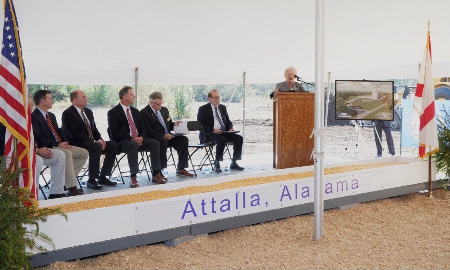 Ivey attends Koch Foods grain storage, distribution facility groundbreaking in Attalla