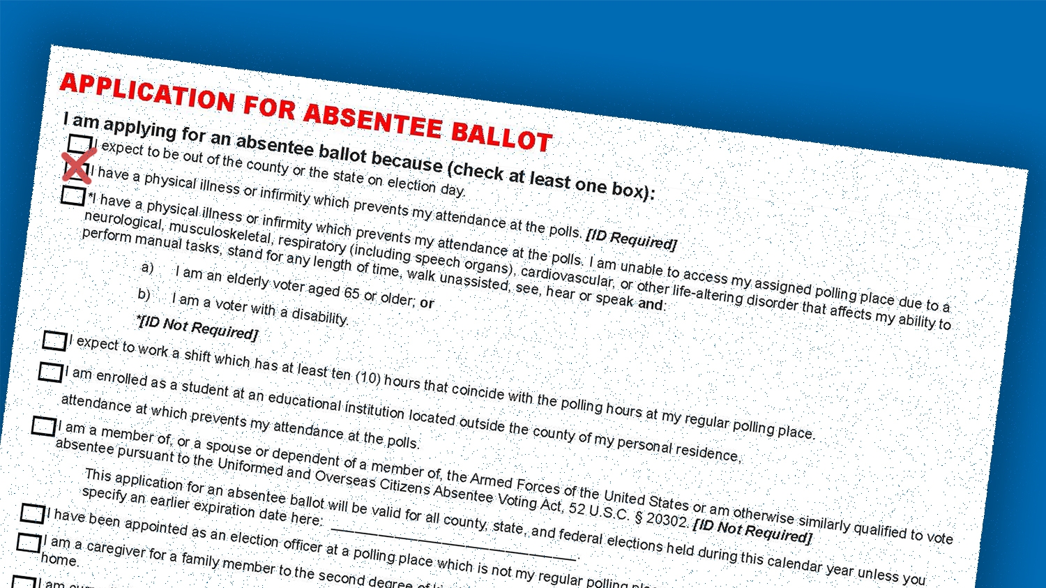 41 days left to apply for absentee ballot by mail for primary election