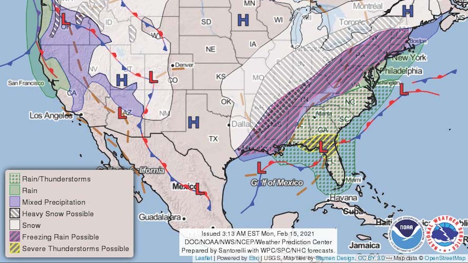Winter weather is expected in much of North and West Alabama