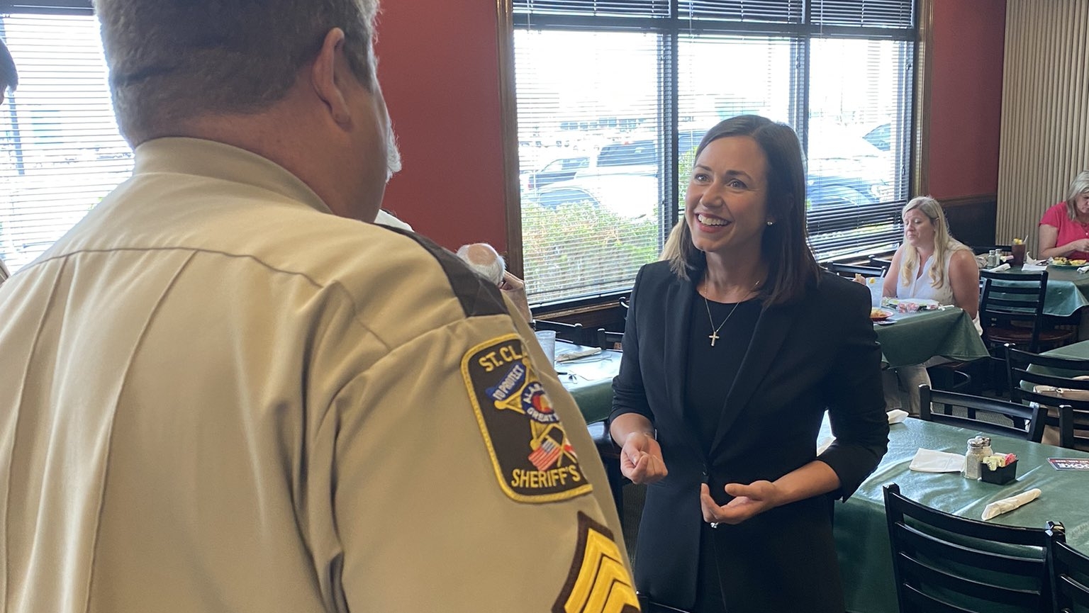 Senate candidate Katie Britt campaigns in St. Clair County