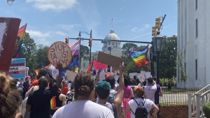 LGBTQ community marches on the Capitol to protest anti-trans bills