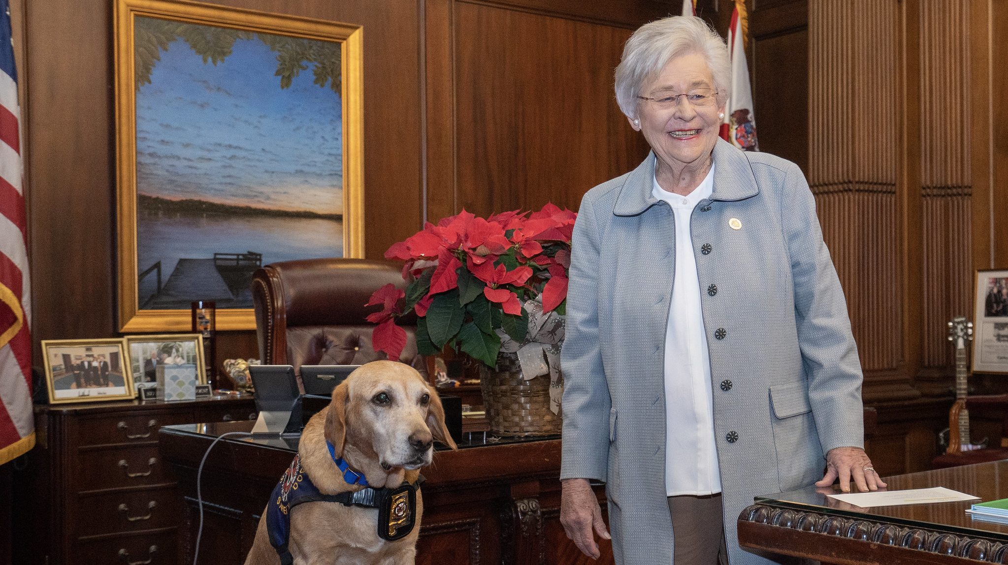 Governor announces Millie, the Work Zone Safety Dog, as honorary ALEA trooper
