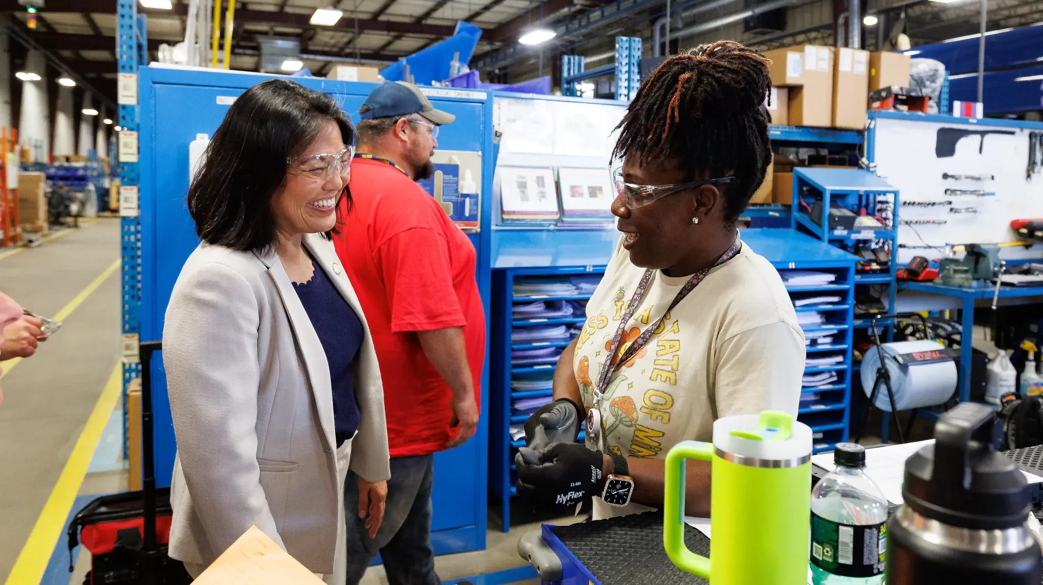 Acting Secretary of Labor Julie Su visits New Flyer plant in Anniston