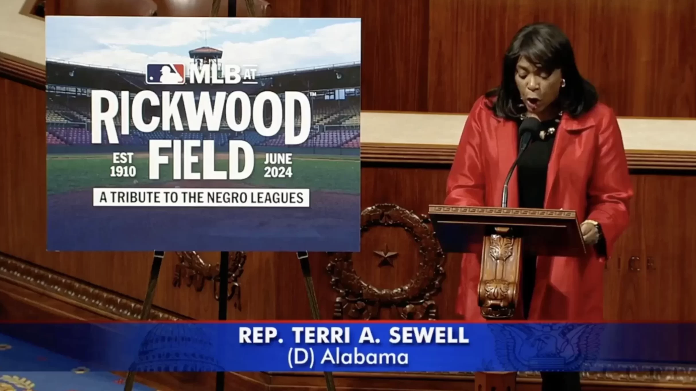 Rep. Sewell recognizes MLB ahead of their tribute to the Negro Leagues