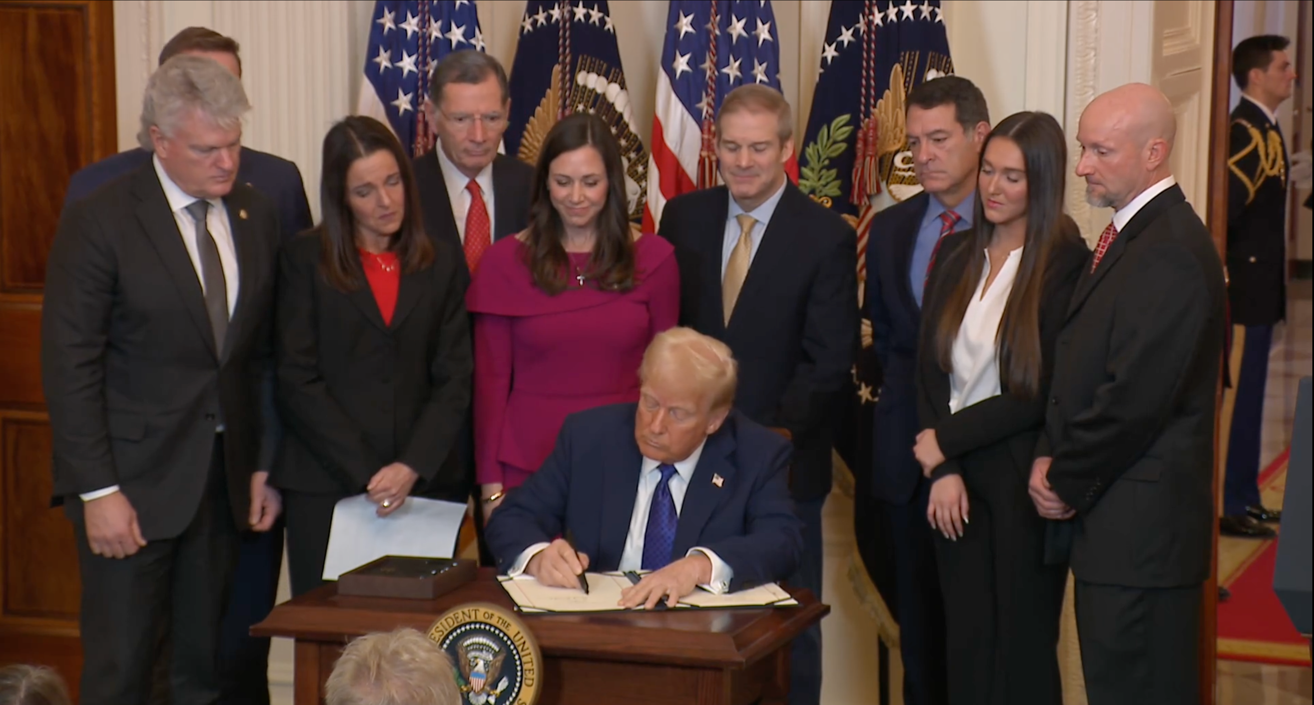 Trump signs Laken Riley Act, first law of his term, backed by Britt