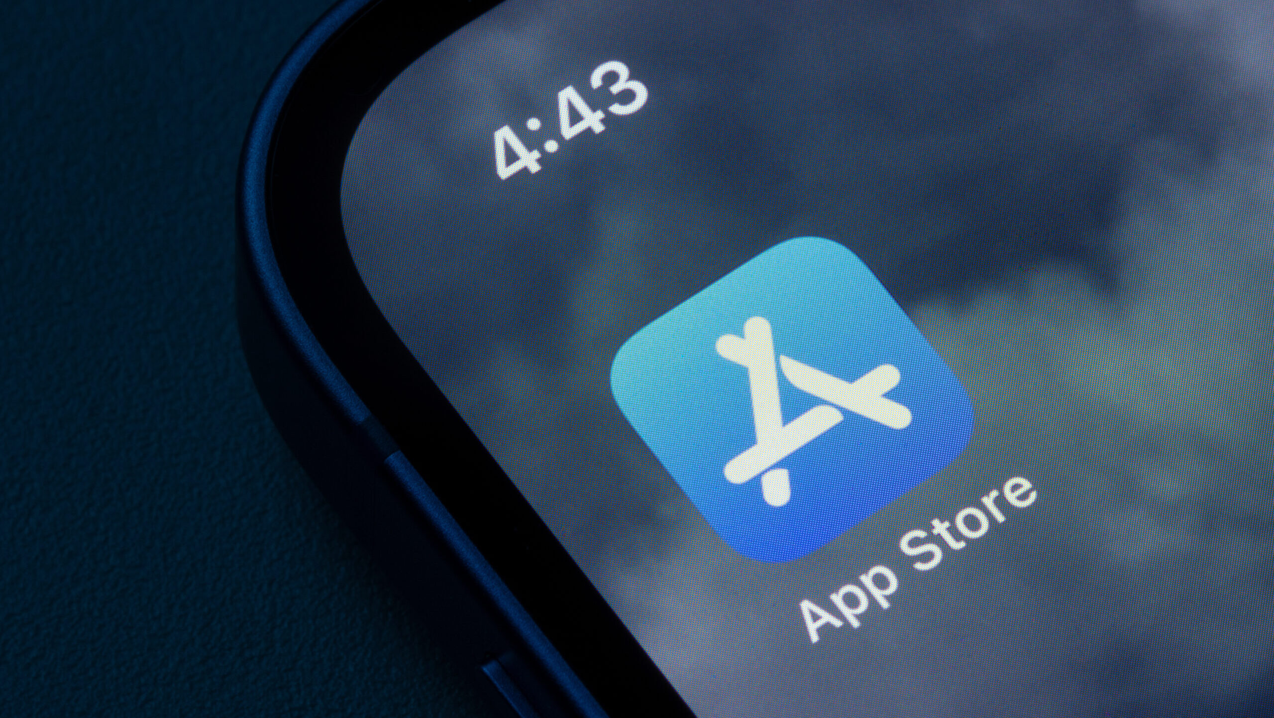 Portland, OR, USA - Dec 28, 2023: App Store icon is seen on an iPhone. App Store is an app marketplace developed and maintained by Apple Inc., for mobile apps on its iOS and iPadOS operating systems