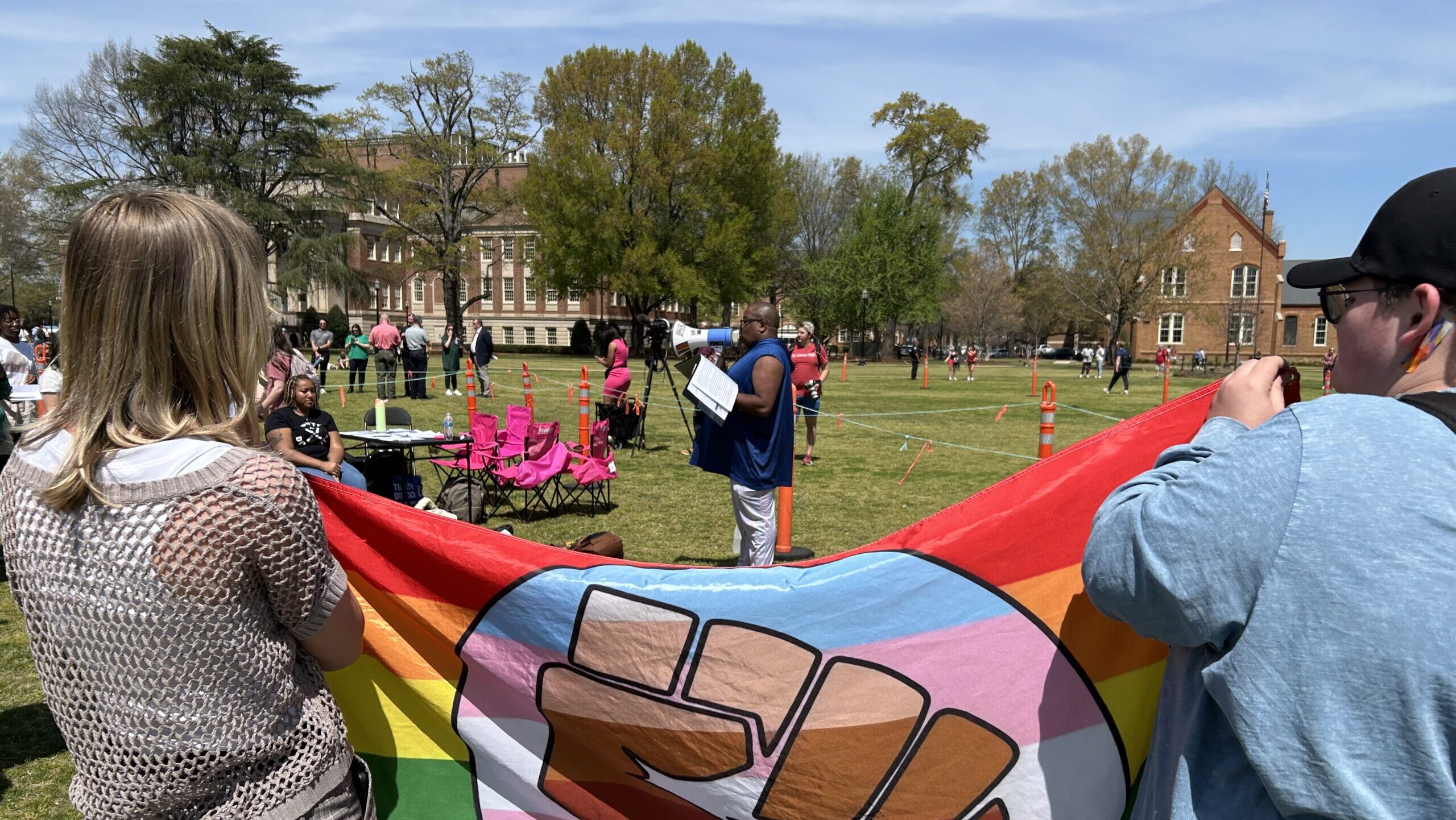 Students protest changes to non-discrimination policy at University of Alabama