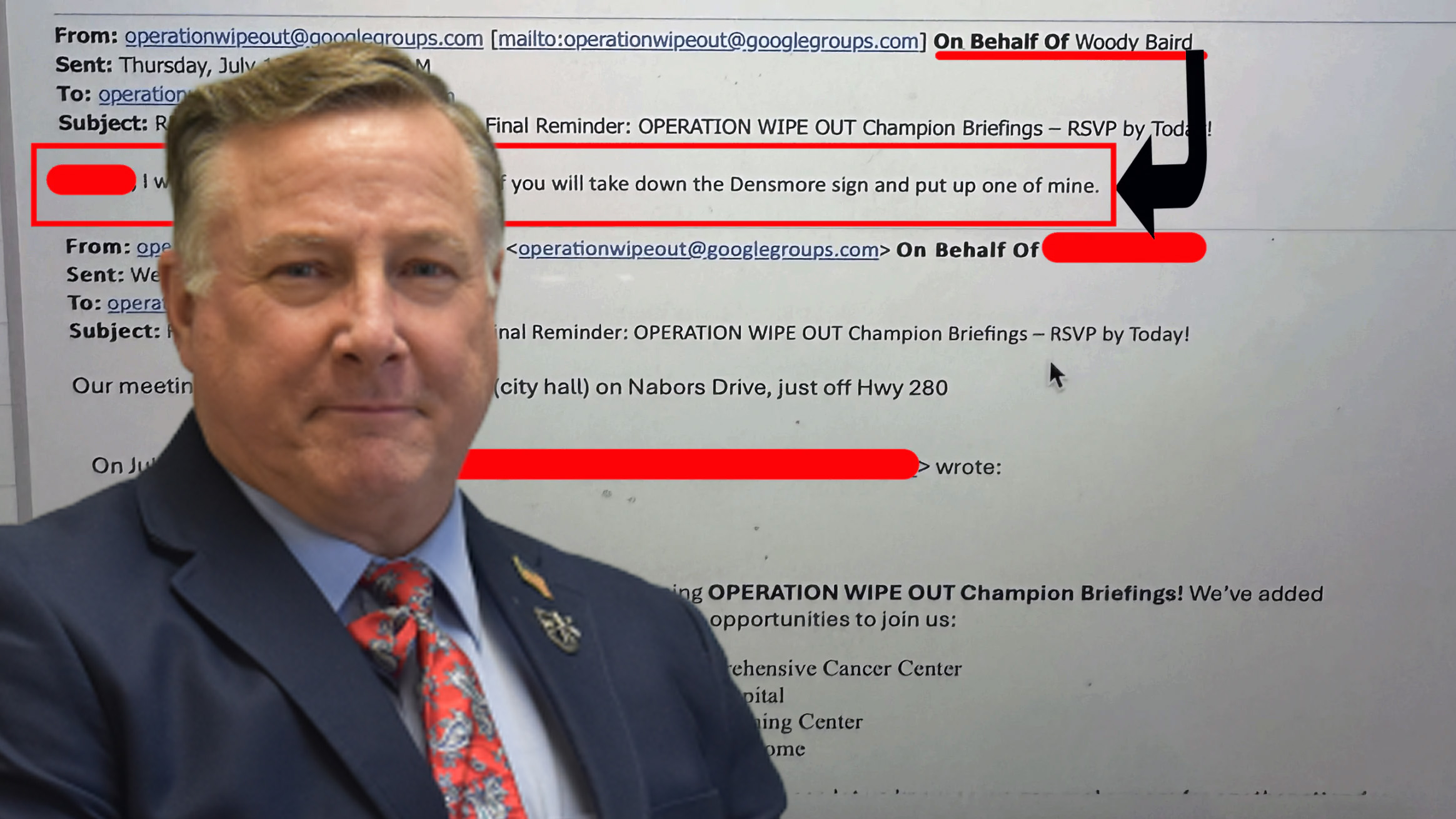 Mayor tied campaign sign swap to cancer event catering in controversial email
