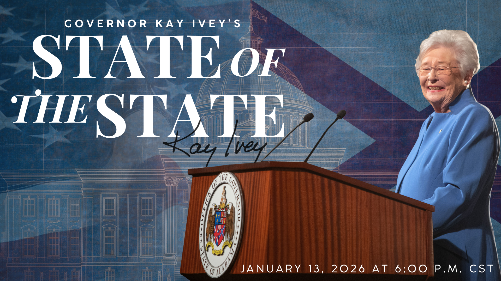 Gov. Ivey to deliver state of the state address on Jan. 13