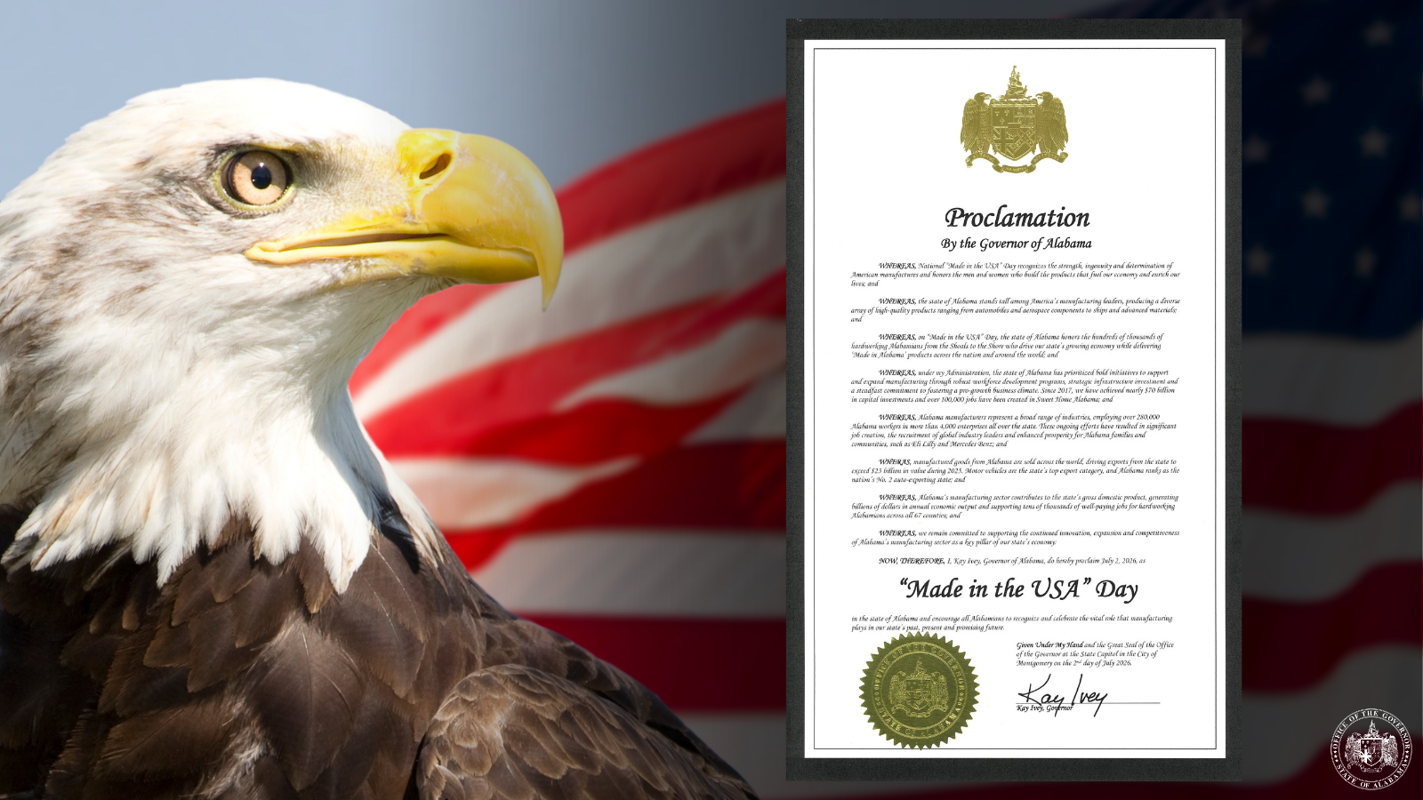 Ivey signs “Made in the USA” Day proclamation celebrating Alabama manufacturers